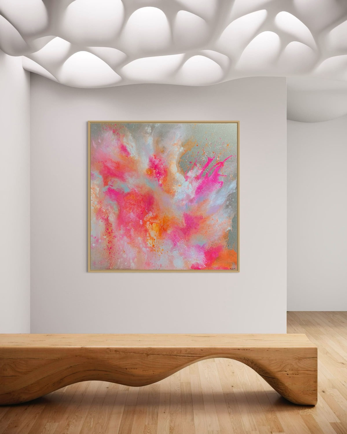 Schüttkurs abstrakt auf Raw Canvas