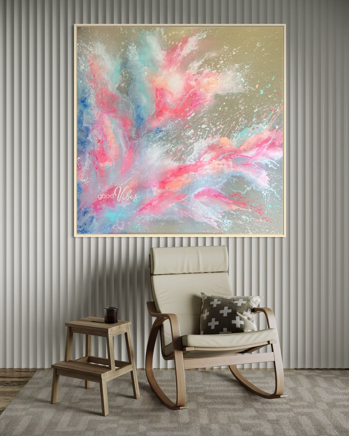 Schüttkurs abstrakt auf Raw Canvas