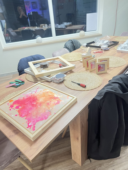 Kurs Minikurs abstrakt, inkl. Rahmen ,